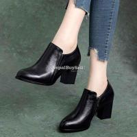 Deep mouth single shoes women's thick heel spring 2021 new pointed toe - Image 5/5