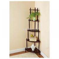 Decorative Rack 5 Tier Wood Corner Shelf For Living