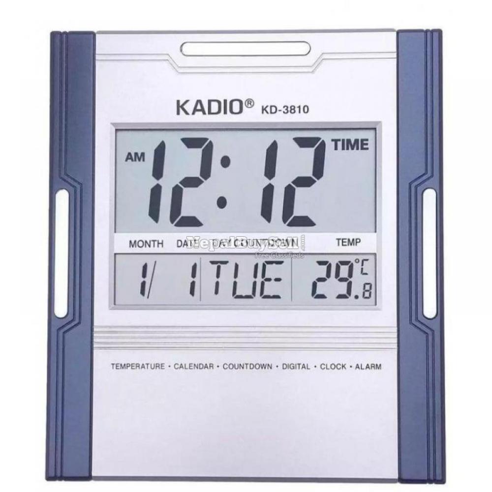 Kadio Lcd Digital Wall Clock + Table Clock - 1