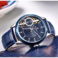 Reward blue learher automatic watch for men