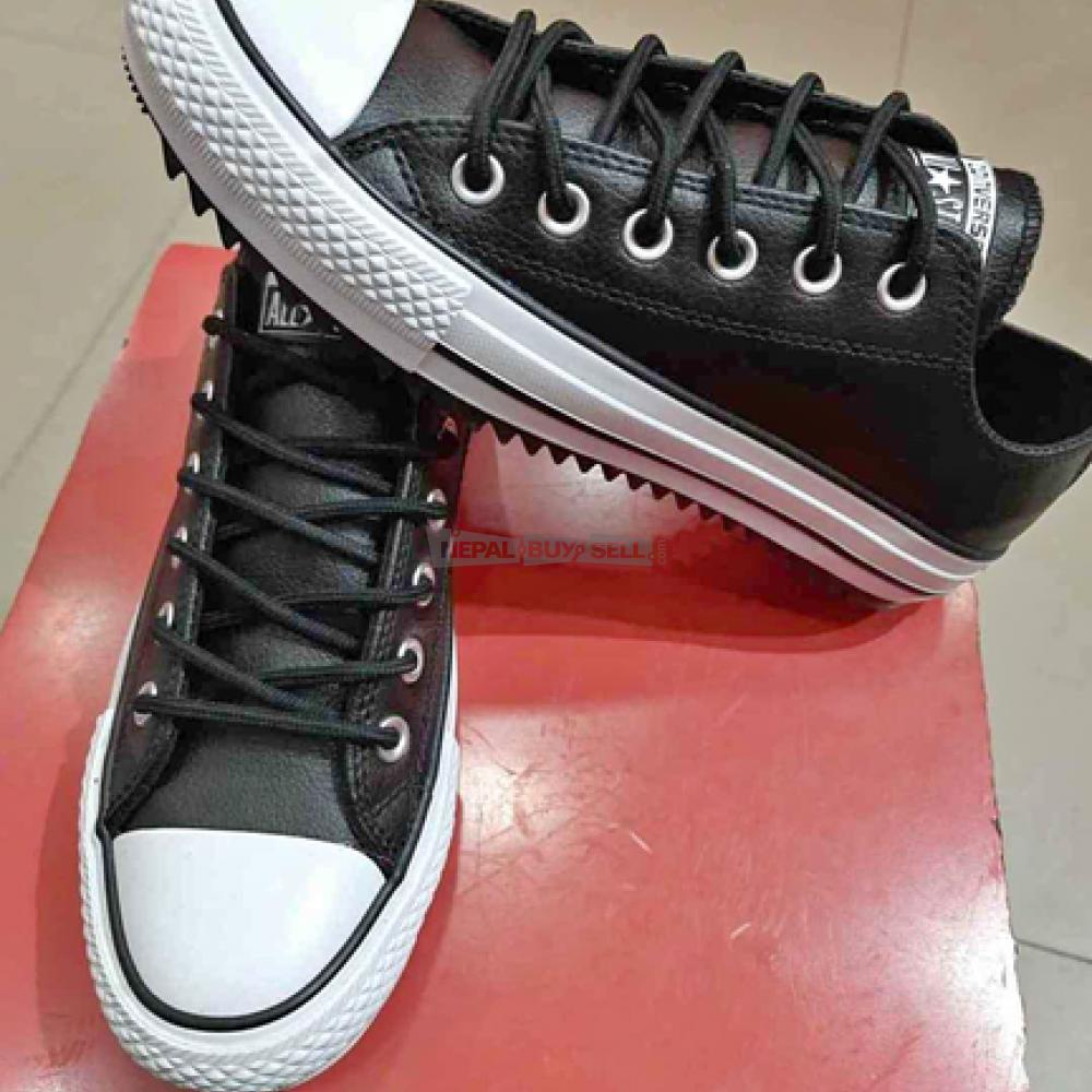 Leather, converse all star shoes - 1/2