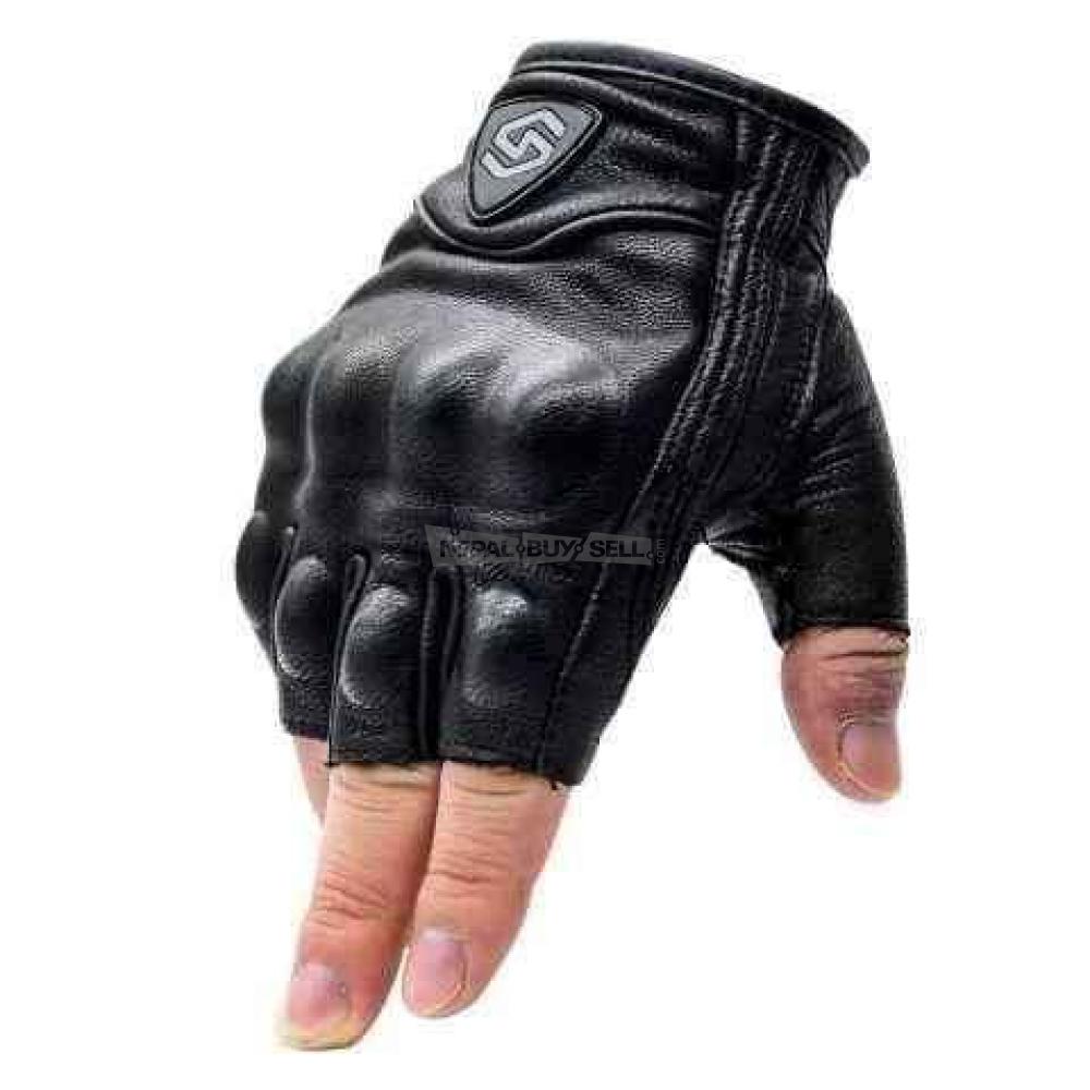 Icon persuit goatskin pure leather half gloves (unisex) - 1/3