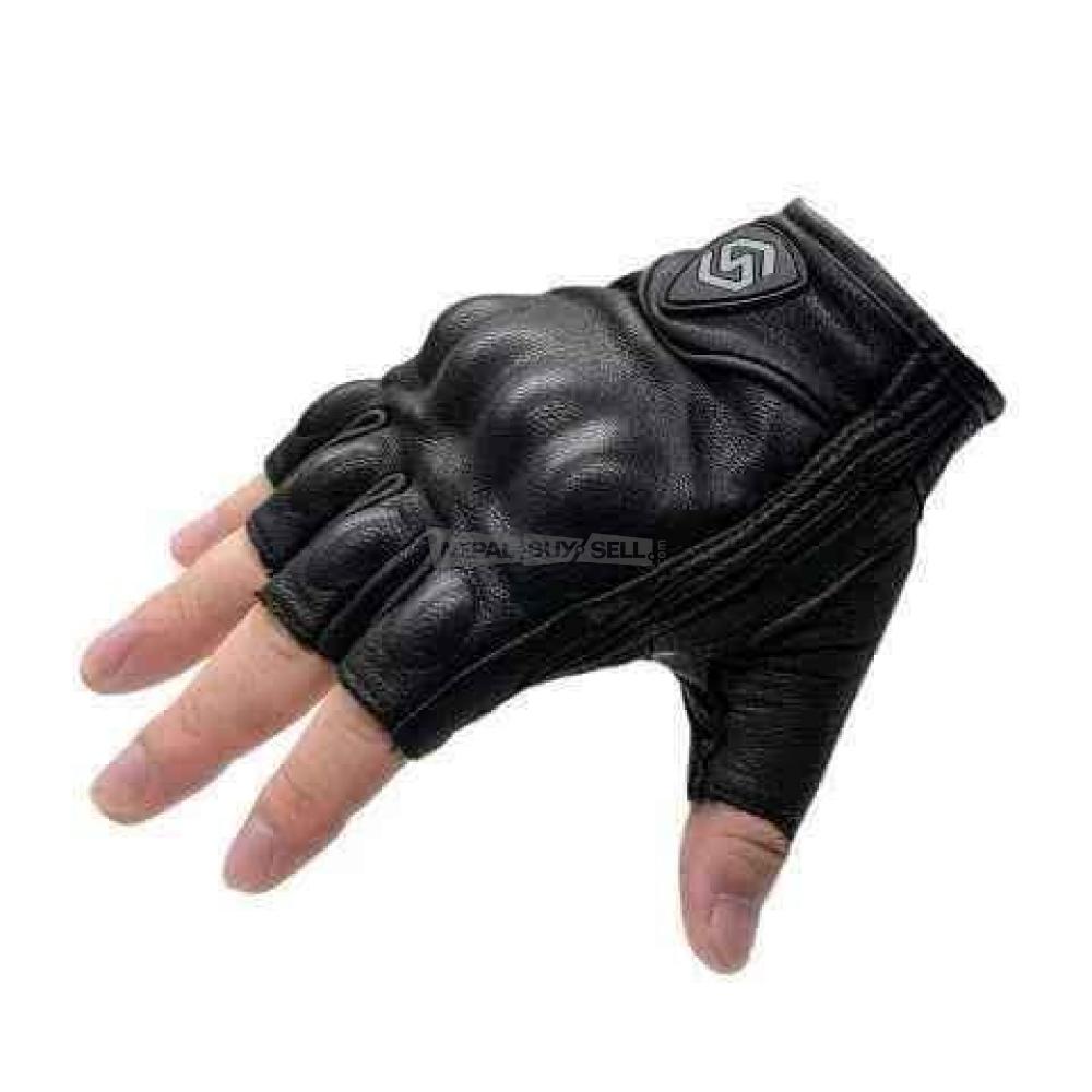 Icon persuit goatskin pure leather half gloves (unisex) - 2/3