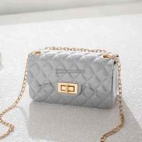 Korean square small jelly girls mini coin purse handbag cross body bag with gold chain