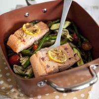Ceramic Non-Stick Pan Copper Square Pan Induction Chef Glass Lid Fry Basket Steam Rack 4 Piece Set