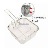 Ceramic Non-Stick Pan Copper Square Pan Induction Chef Glass Lid Fry Basket Steam Rack 4 Piece Set