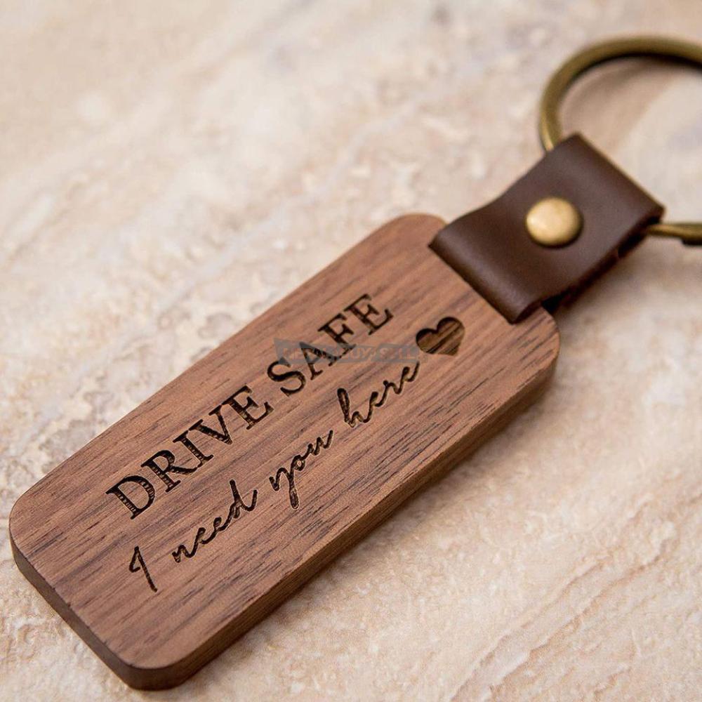 Engraved Wood Keychain - 1/5