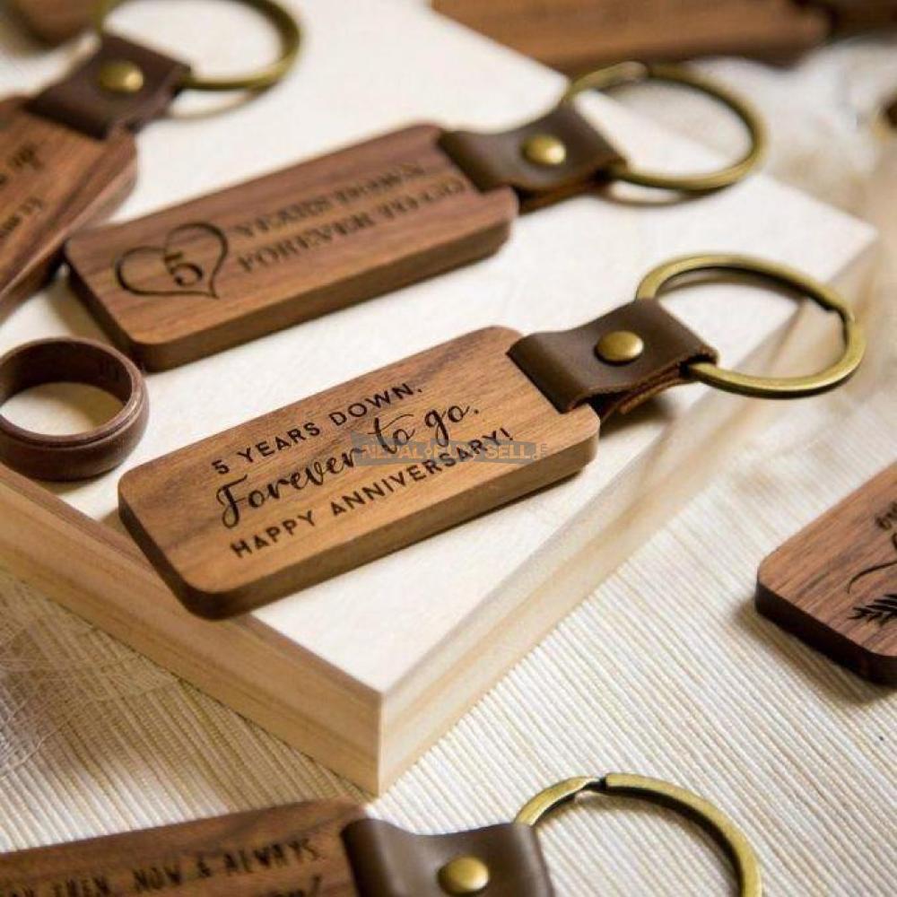Engraved Wood Keychain - 2/5