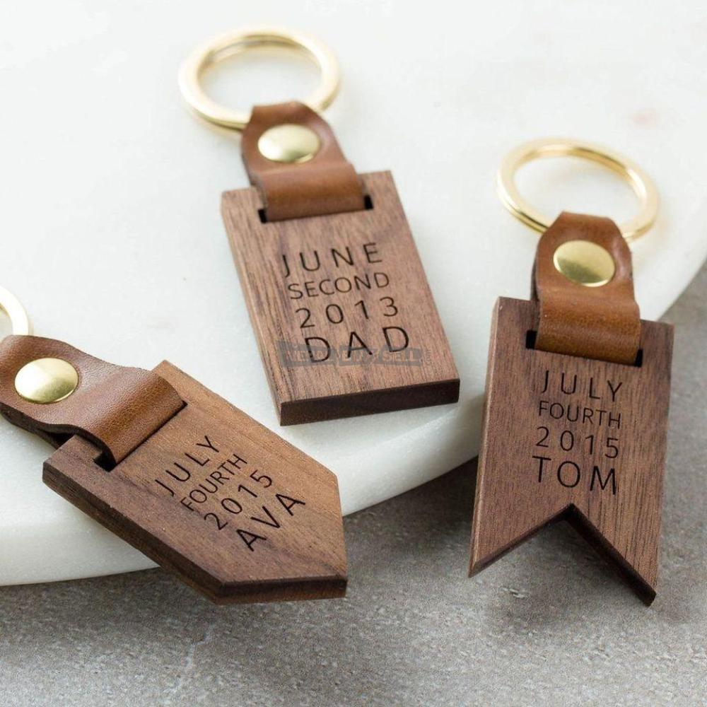 Engraved Wood Keychain - 3/5