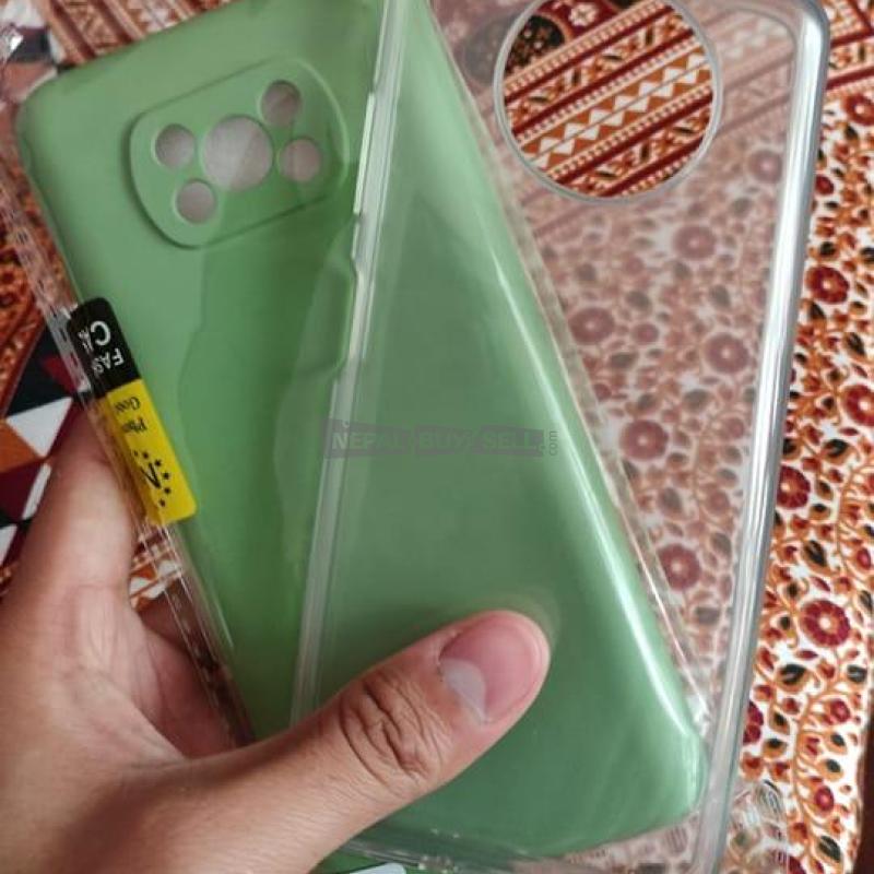 Green silicon and transparent case for Poco x3/x3 pro - 1