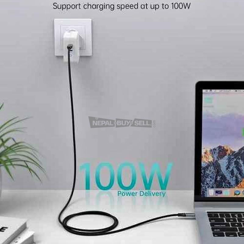 CHOETECH 100W USB TYPE C BRAIDED FAST CHARGING CABLE - 1